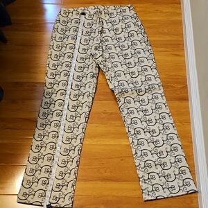 Stylish Beige and Black Patterned Pants